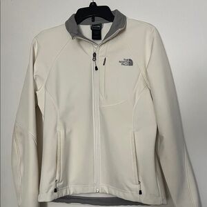 The North Face Off-White and Gray Softshell Jacket